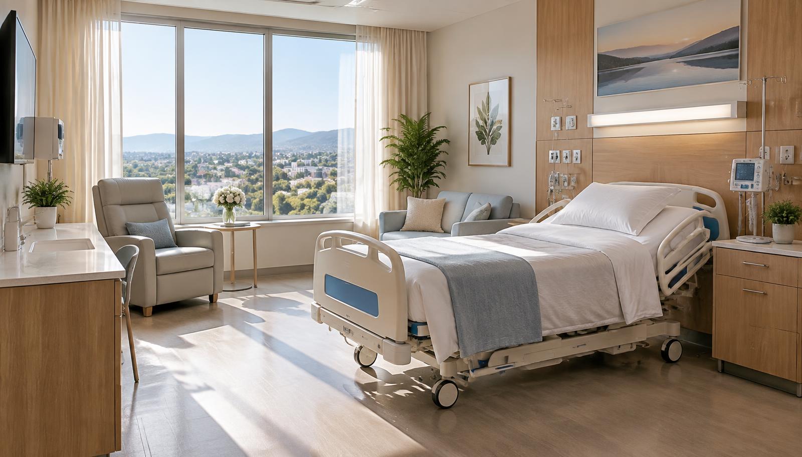 Modernes Krankenhauszimmer mit Bett